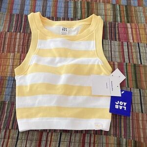 JoyLab Seamless Bra Top Size Extra Small Yellow and White NWT